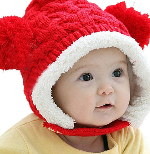 Winter Knitted Two Balls Baby Hat